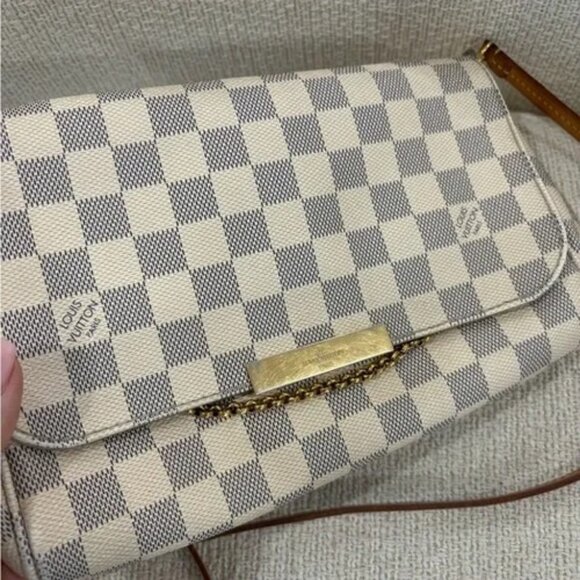 Authentic discontinued Louis Vuitton favorite MM damier azur crossbody 2 strap - Picture 3 of 13